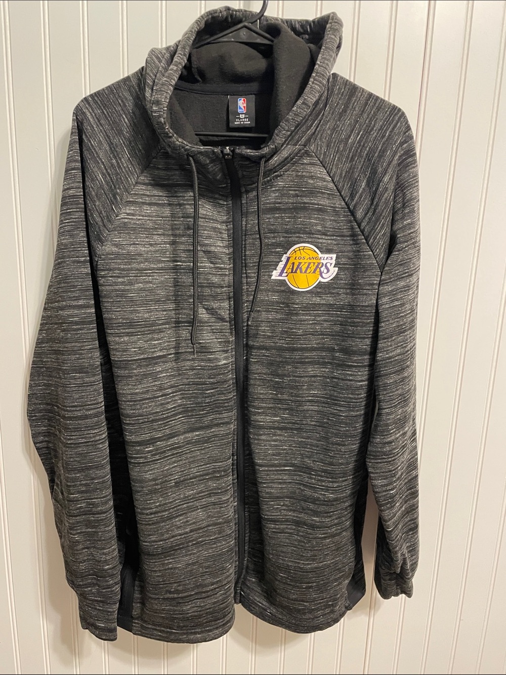 NBA Los Angeles Lakers Black Gray Marled Full-Zip Hoodie